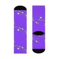 Chrisman-Scottland Junior HS Eagles - Crew Socks - large eagles on purple - EdgyHaute