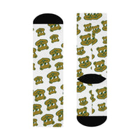 Schulte HS Golden Bears - Crew Socks - small bear on white - EdgyHaute