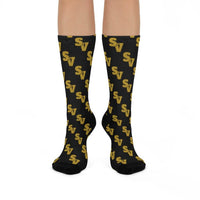 South Vermillion HS Wildcats - Crew Socks - gold on black - EdgyHaute