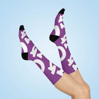 Garfield Purple Eagles - Crew Socks - large G on purple - EdgyHaute