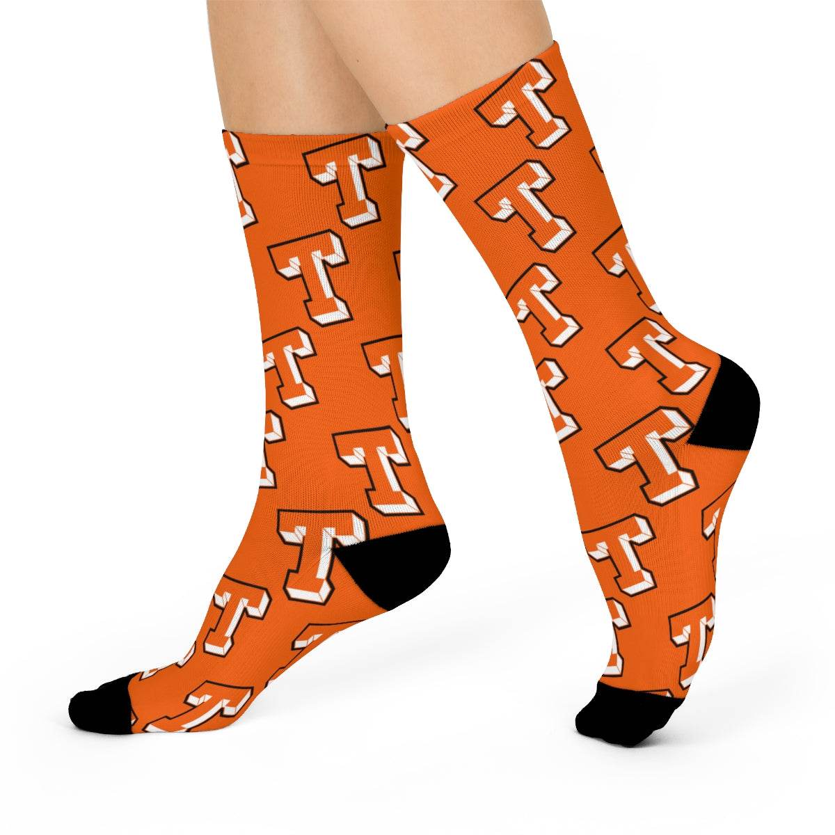 Gerstmeyer Black Cats - Crew Socks - small T on orange - EdgyHaute