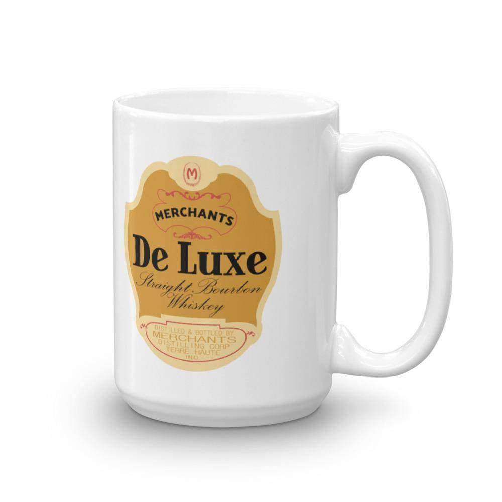 Deluxe Bourbon Whiskey / Merchants Distilling (design 1) - Terre Haute Indiana  -  Coffee Mug - EdgyHaute