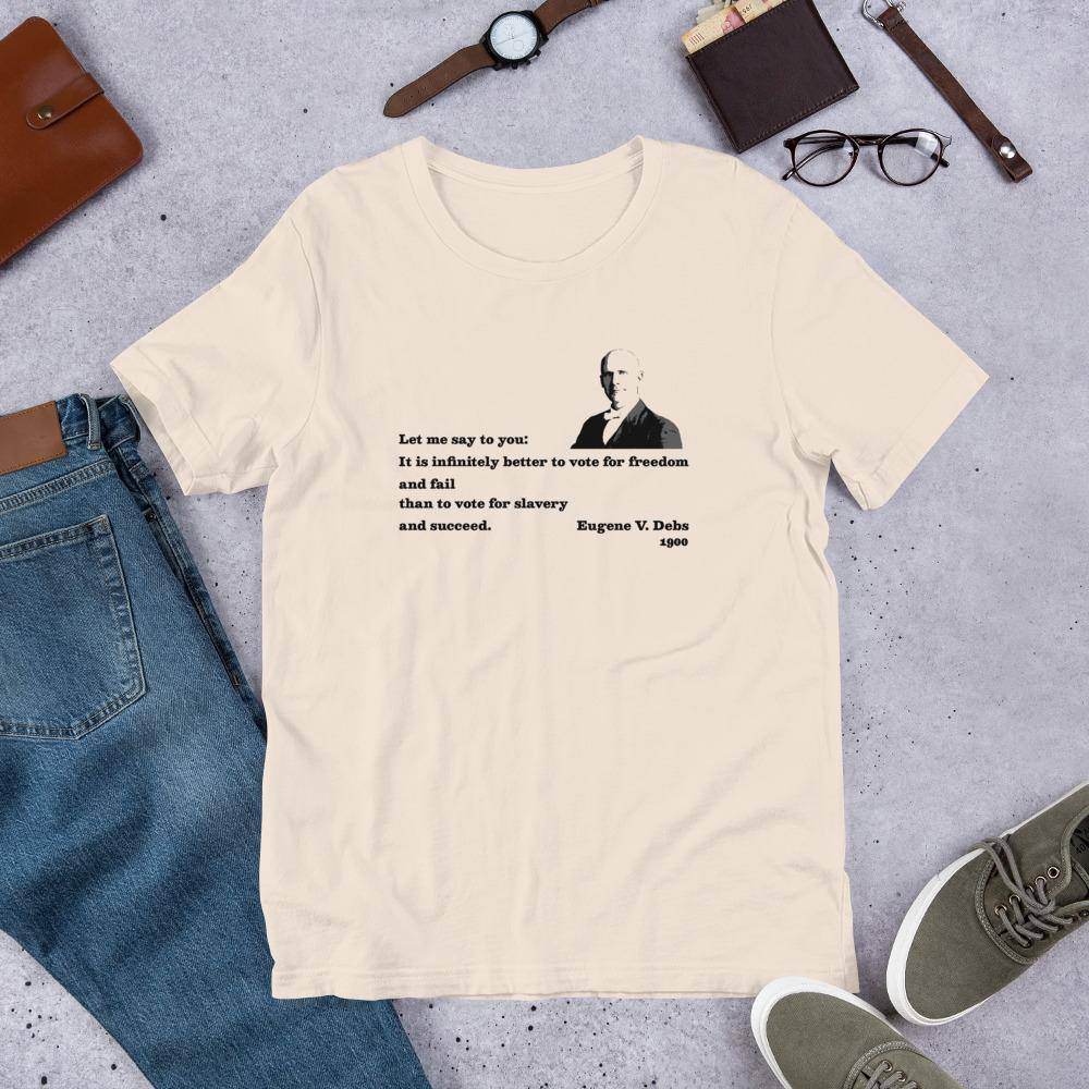 Eugene V. Debs - Design 7 (black/gray)  -  Short-Sleeve Unisex T-Shirt - EdgyHaute