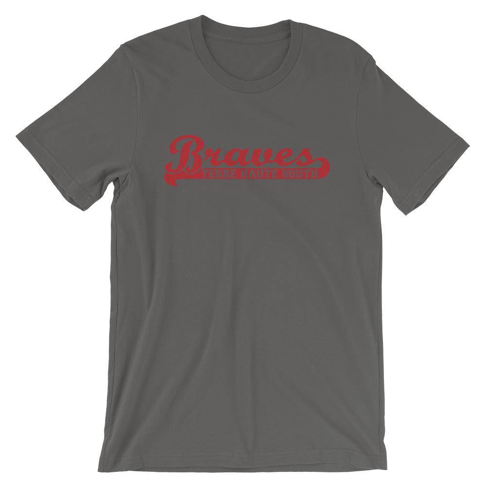 Terre Haute South HS Braves - Banner (red)  -  Short-Sleeve Unisex T-Shirt - EdgyHaute