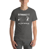 Lucky Strike Bowling - Design 2 (white) - Clinton Indiana   -  Short-Sleeve Unisex T-Shirt - EdgyHaute