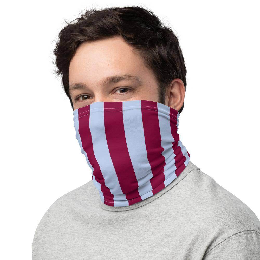 Northview HS Neck Gaiter - (maroon/gray stripes) - EdgyHaute