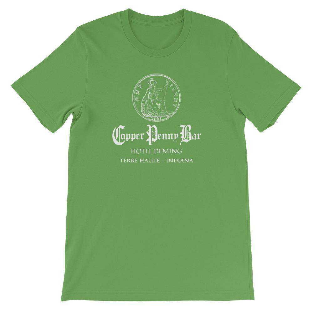 Copper Penny Bar (white) - Terre Haute Indiana  -  Short-Sleeve Unisex T-Shirt - EdgyHaute