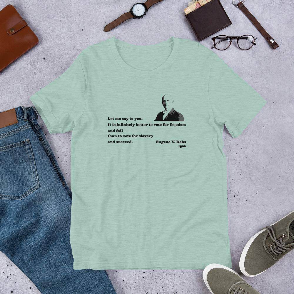 Eugene V. Debs - Design 7 (black/gray)  -  Short-Sleeve Unisex T-Shirt - EdgyHaute