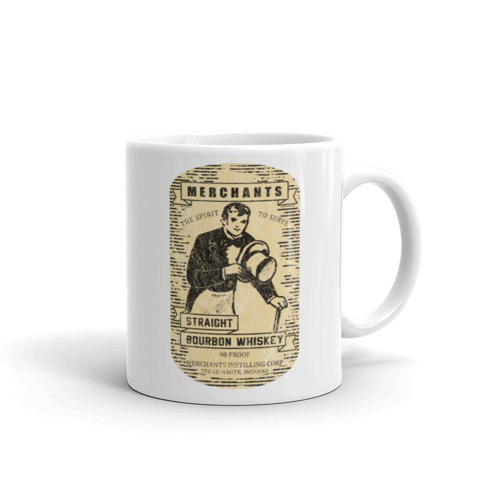 Deluxe Bourbon Whiskey / Merchants Distilling (design 3) - Terre Haute Indiana  -  Coffee Mug - EdgyHaute