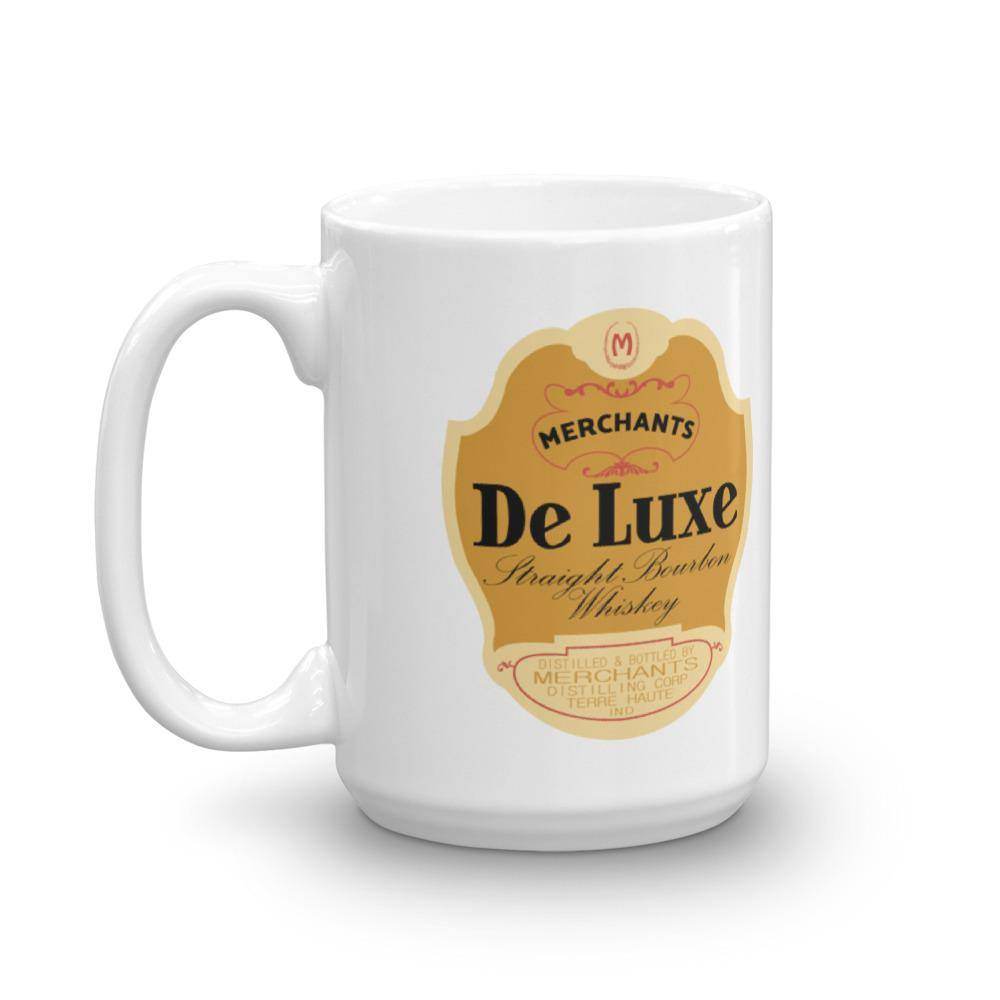 Deluxe Bourbon Whiskey / Merchants Distilling (design 1) - Terre Haute Indiana  -  Coffee Mug - EdgyHaute