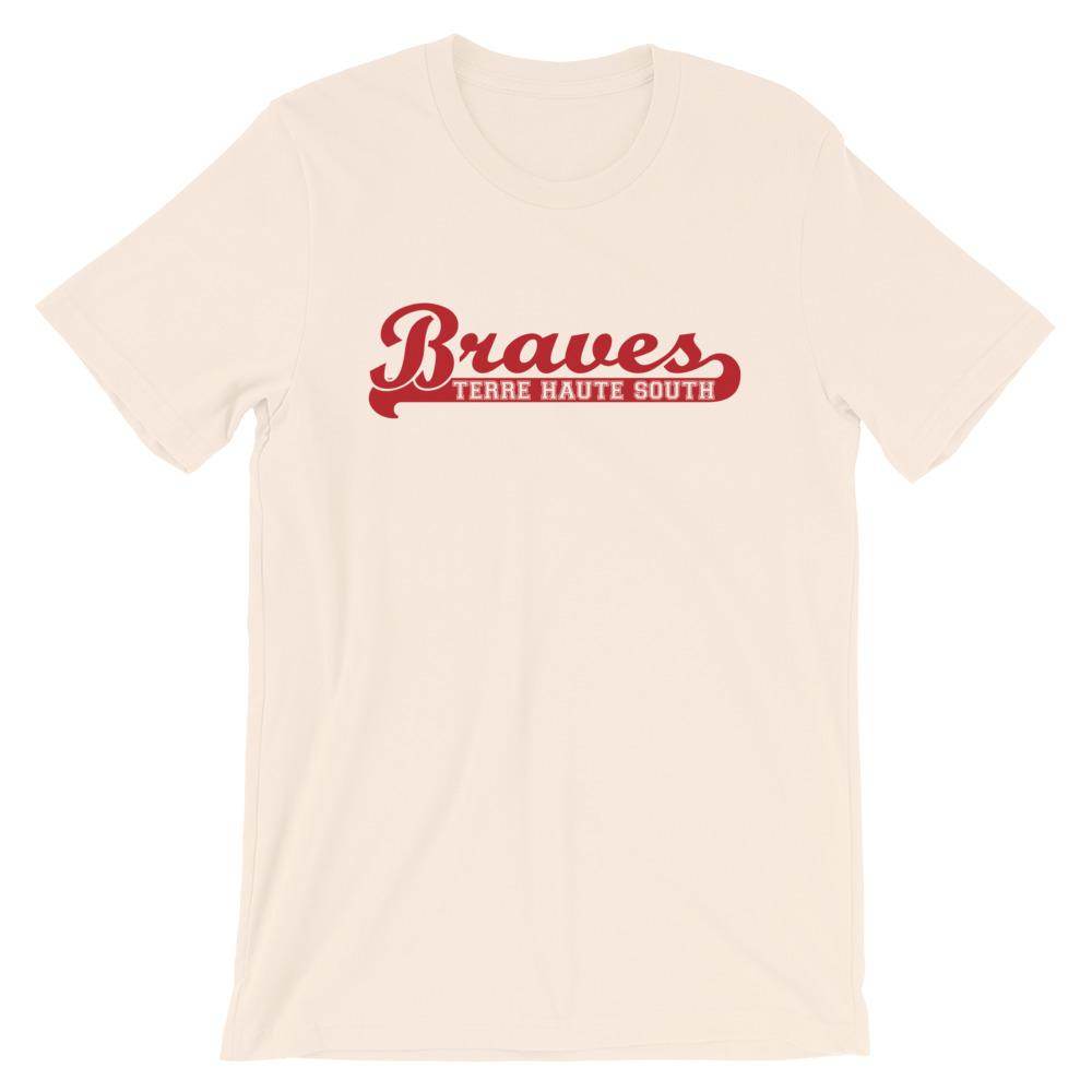 Terre Haute South HS Braves - Banner (red)  -  Short-Sleeve Unisex T-Shirt - EdgyHaute