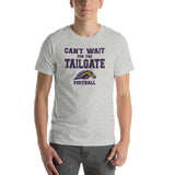 Fountain Central Jr/Sr HS Mustangs - Tailgate (blue/gold)  -  Short-Sleeve Unisex T-Shirt - EdgyHaute