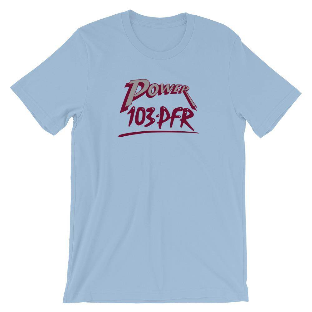 WPFR 103 - Power 103 (gray/maroon) - Terre Haute Indiana  -  Short-Sleeve Unisex T-Shirt - EdgyHaute