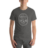 Deluxe Bourbon Whiskey / Merchants Distilling (design 2 white) - Terre Haute Indiana  -  Short-Sleeve Unisex T-Shirt - EdgyHaute