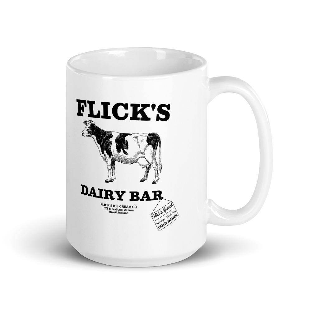 Flick’s Drive-In / Dairy Bar - cow design - Brazil Indiana  -  Coffee Mug - EdgyHaute