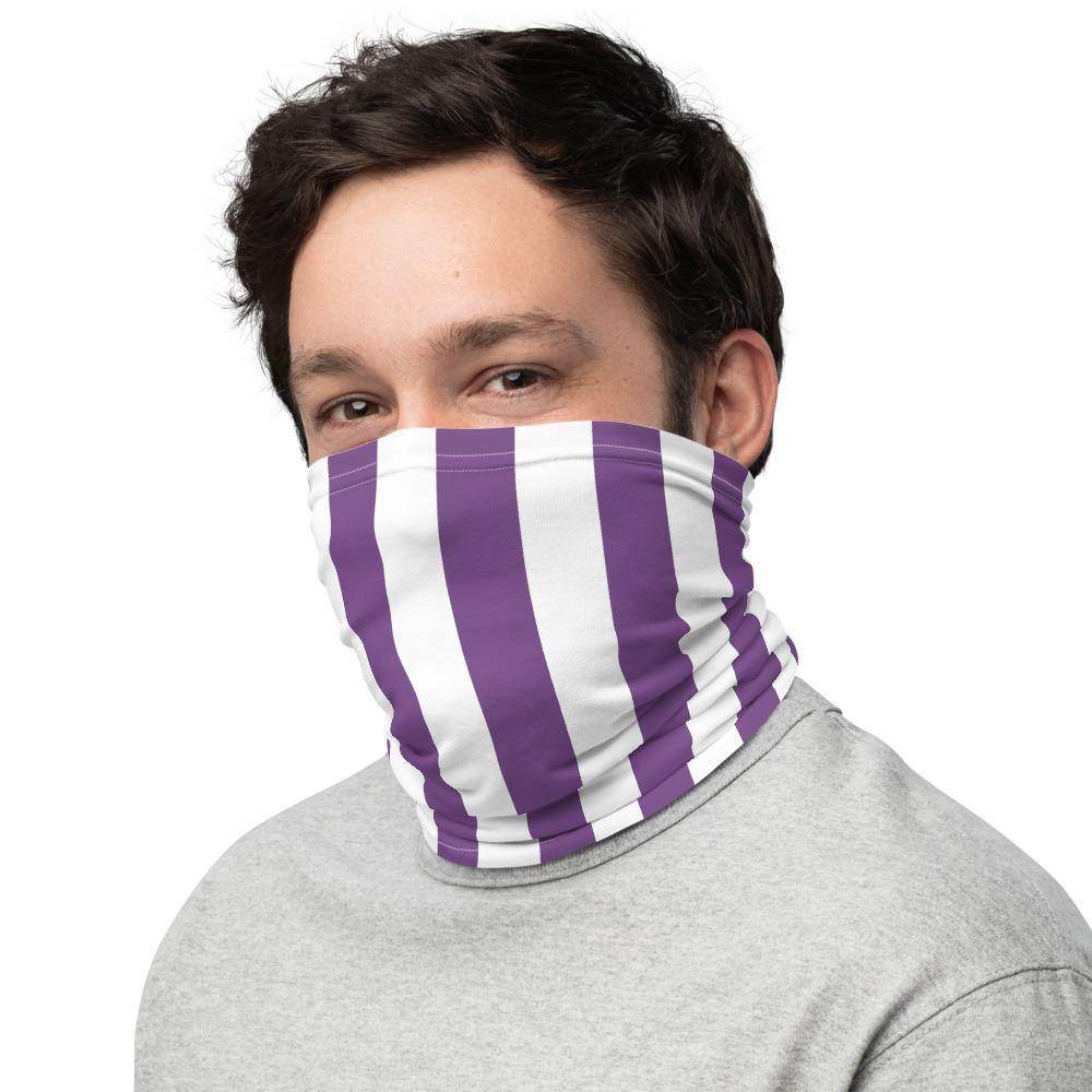 Clay City HS Neck Gaiter - purple white stripes - EdgyHaute