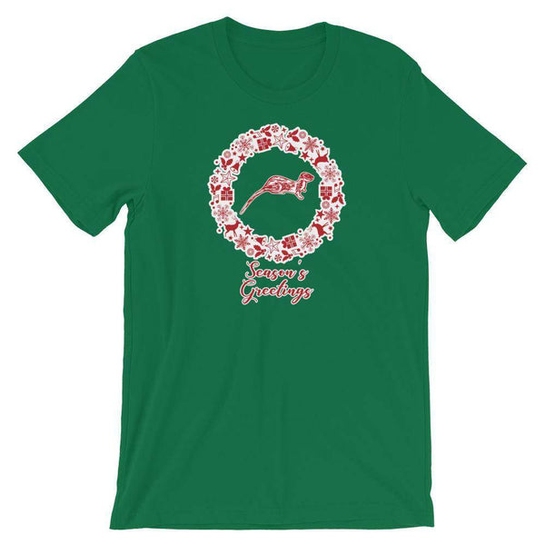 Otter Creek MS Otters - Season's Greetings wreath (red/white)  -  Short-Sleeve Unisex T-Shirt - EdgyHaute
