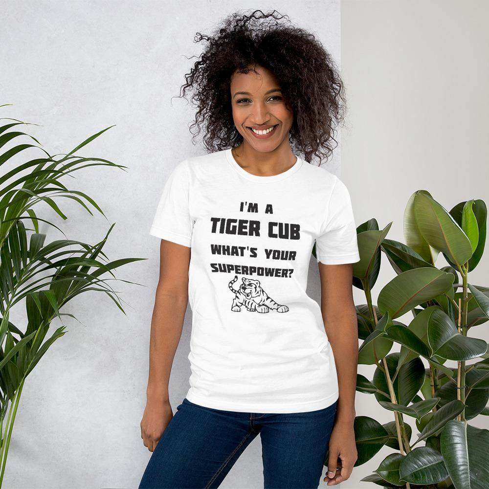 Greencastle HS Tiger Cubs - Superpower (black)  -  Short-Sleeve Unisex T-Shirt - EdgyHaute