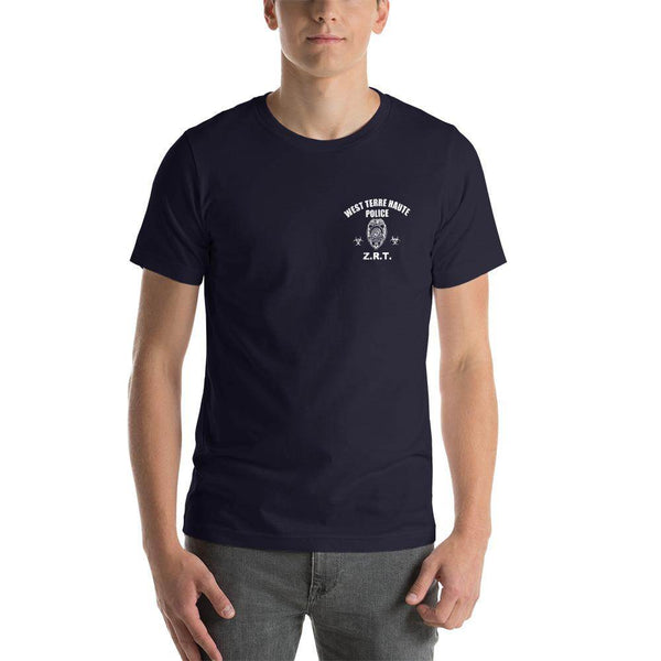 IN-Vigo Co.-West Terre Haute Police-Zombie Response Team (white)- Short-Sleeve Unisex T-Shirt - EdgyHaute