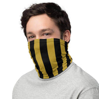 South Vermillion HS Wildcats Neck Gaiter - black/old gold stripes - EdgyHaute