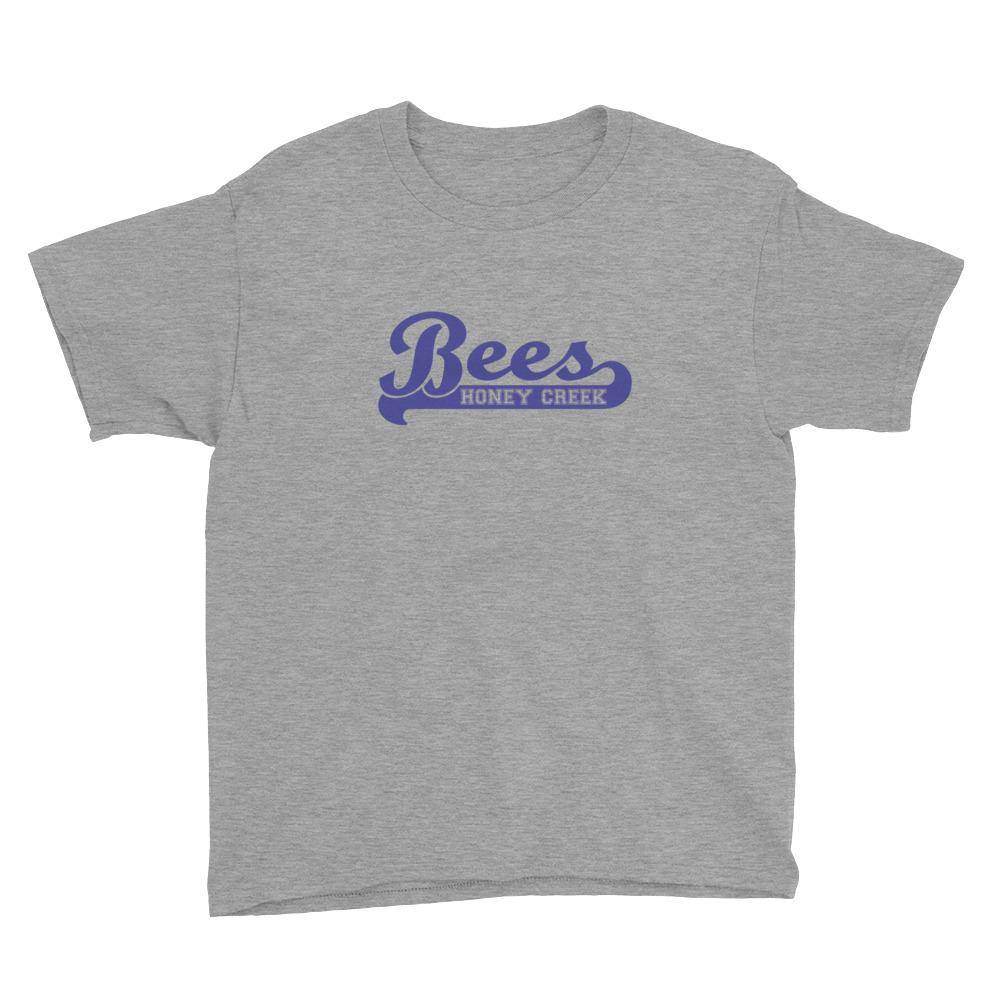 Honey Creek MS Bees - Banner (blue)  -  Youth Short Sleeve T-Shirt - EdgyHaute