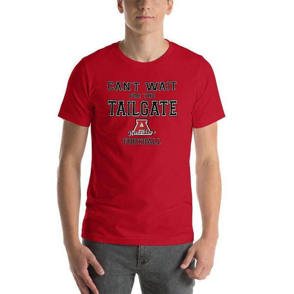 Attica Junior-Senior HS Red Ramblers - Tailgate (black/white)  -  Short-Sleeve Unisex T-Shirt - EdgyHaute