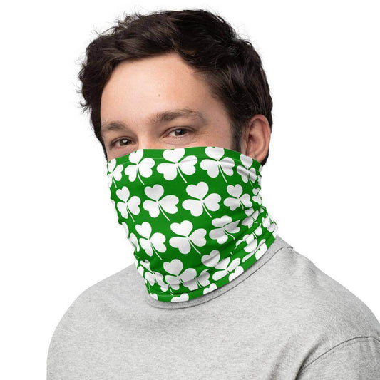 St. Patrick's School Irish Neck Gaiter - white on green - EdgyHaute