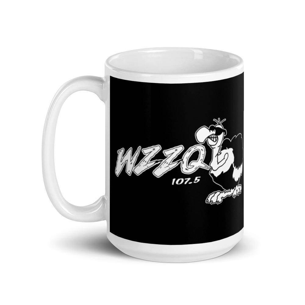 WZZQ 107.5 - design 2 (white with black background) - Terre Haute Indiana  -  Coffee Mug - EdgyHaute