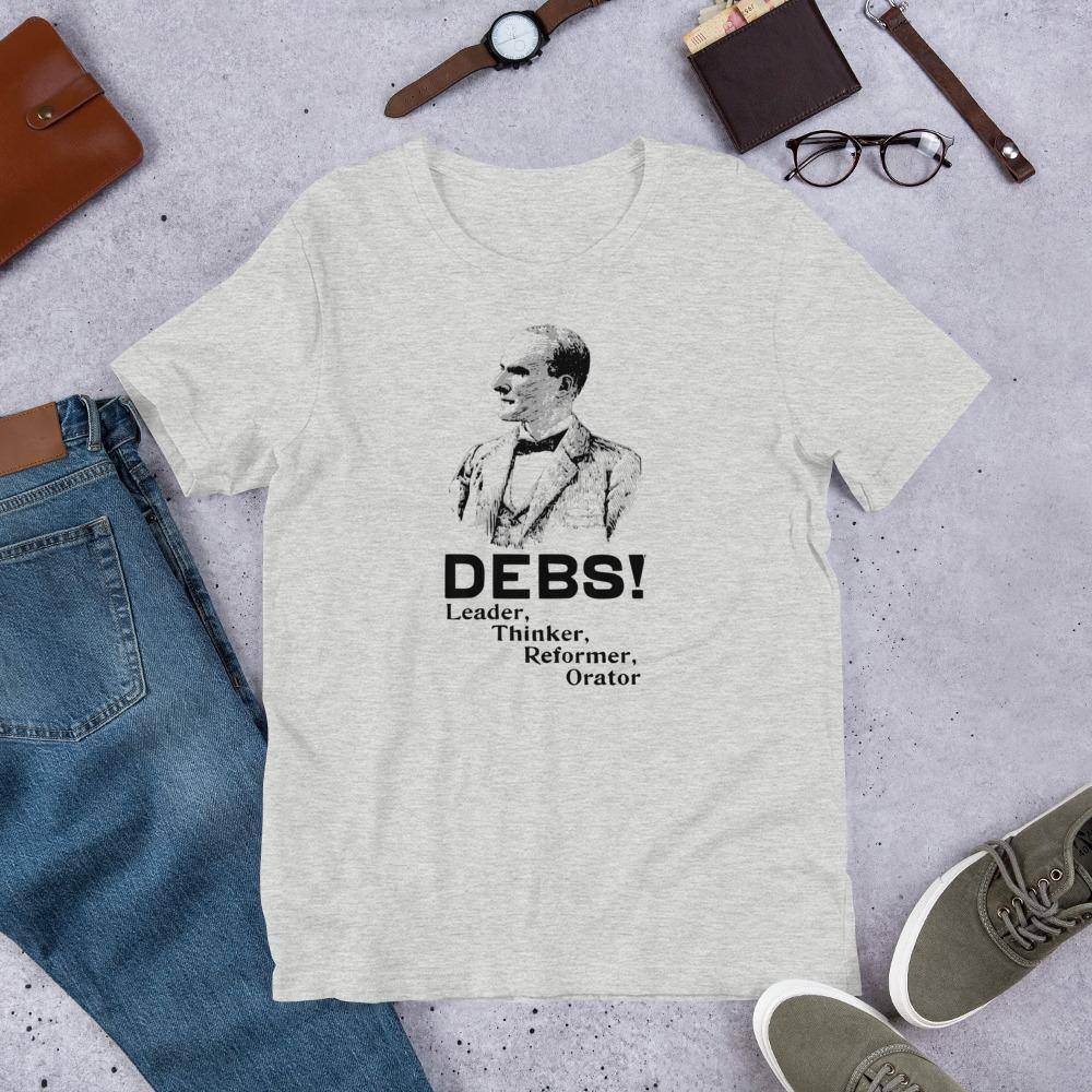 Eugene V. Debs - Design 2 (black/gray)  -  Short-Sleeve Unisex T-Shirt - EdgyHaute