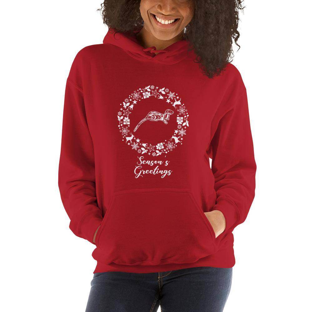 Otter Creek MS Otters - Season's Greetings wreath (white)  -  Unisex Hoodie - EdgyHaute