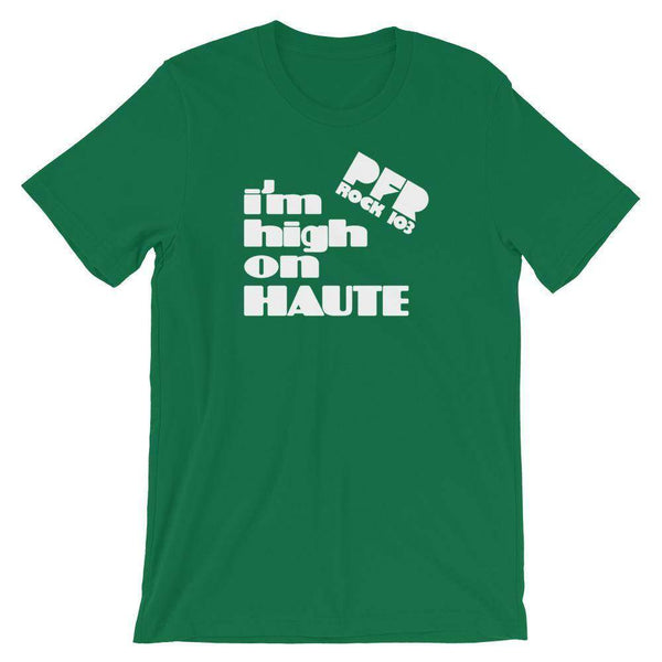 WPFR 103 - High on Haute (white) - Terre Haute Indiana  -  Short-Sleeve Unisex T-Shirt - EdgyHaute