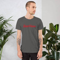 Attica Junior-Senior HS Red Ramblers - Ramblers Banner (red)  - Short-Sleeve Unisex T-Shirt - EdgyHaute