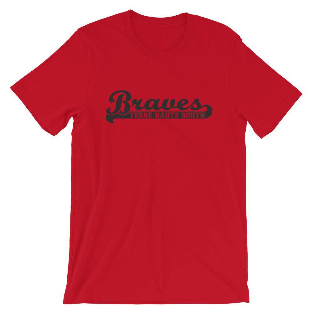 Terre Haute South HS Braves - Banner (black)  -  Short-Sleeve Unisex T-Shirt - EdgyHaute