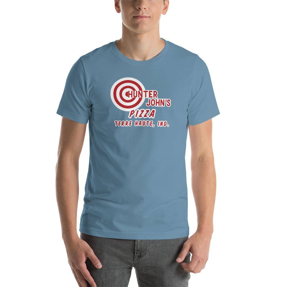 Hunter John's Pizza - ad - Terre Haute Indiana  -  Short-Sleeve Unisex T-Shirt - EdgyHaute