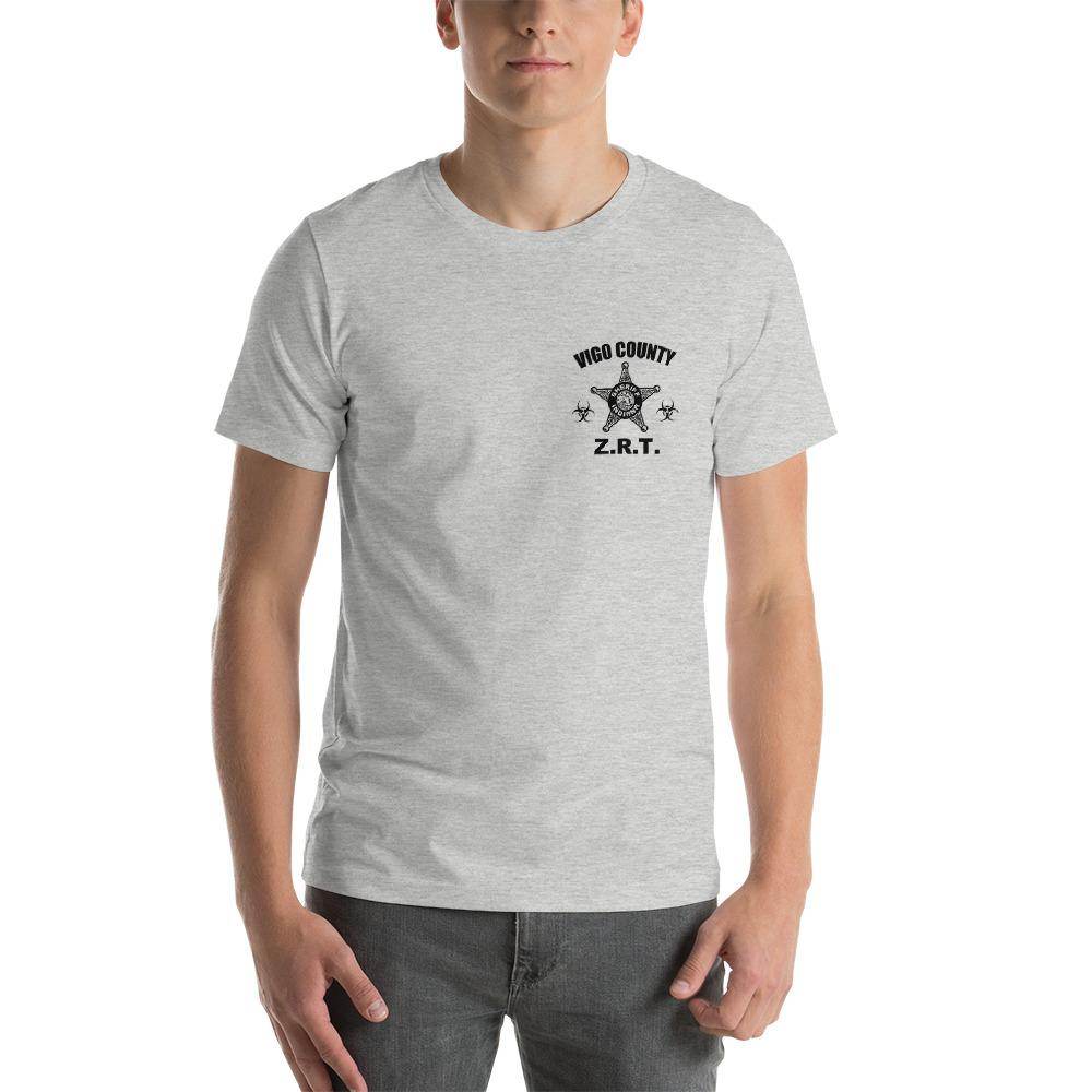 IN-Vigo County-Vigo County Sheriff-Zombie Response Team (black) - Short-Sleeve Unisex T-Shirt - EdgyHaute