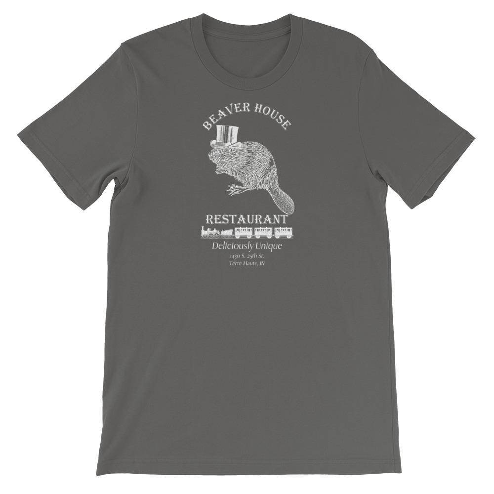 Beaver House Restaurant (white) - Terre Haute Indiana  -  Short-Sleeve Unisex T-Shirt - EdgyHaute