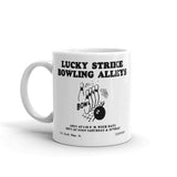 Lucky Strike Bowling - Design 1 (black) - Clinton Indiana  -  Coffee Mug - EdgyHaute