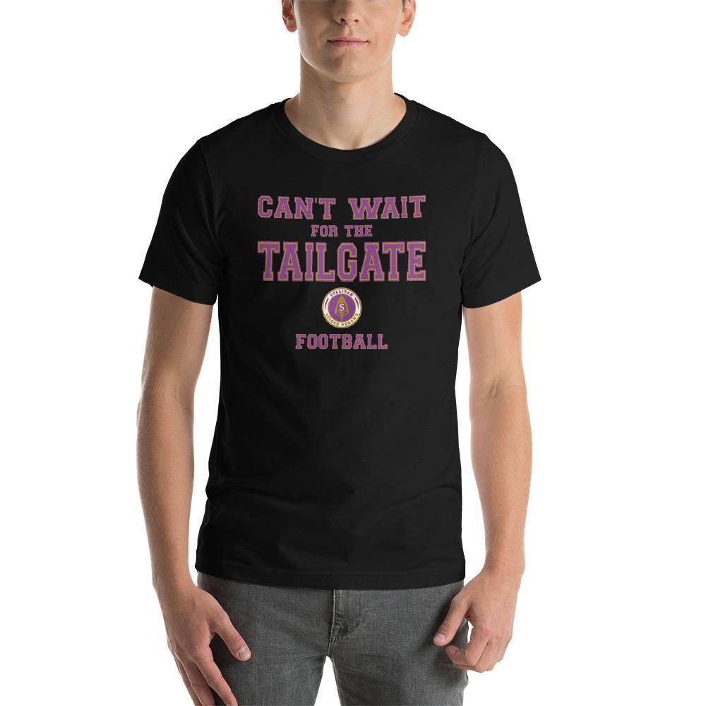 Sullivan HS Golden Arrows - Tailgate (purple/gold/white)  -  Short-Sleeve Unisex T-Shirt - EdgyHaute