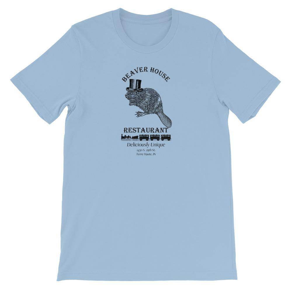 Beaver House Restaurant (black) - Terre Haute Indiana  -  Short-Sleeve Unisex T-Shirt - EdgyHaute