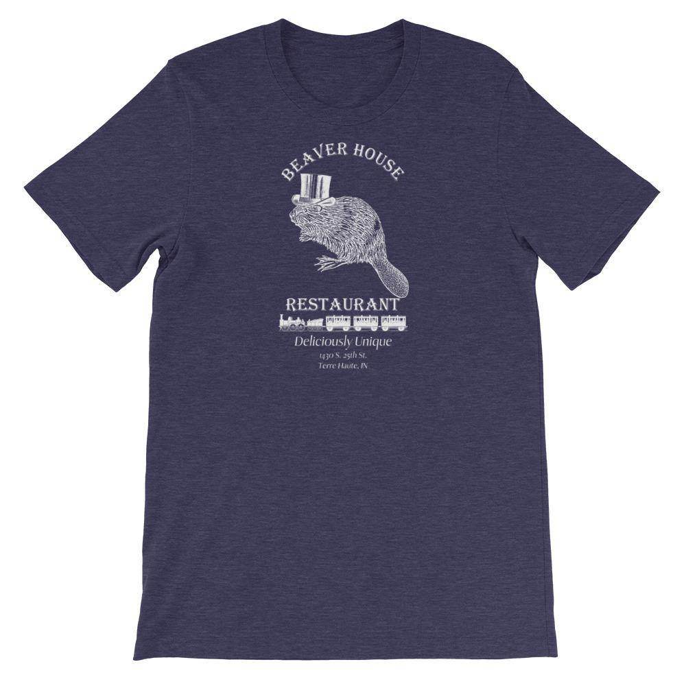 Beaver House Restaurant (white) - Terre Haute Indiana  -  Short-Sleeve Unisex T-Shirt - EdgyHaute