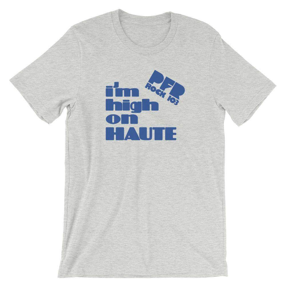 WPFR 103 - High on Haute (blue) - Terre Haute Indiana  -  Short-Sleeve Unisex T-Shirt - EdgyHaute