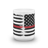 Thin Red Line - American Flag - Fire Service  -  Coffee Mug - EdgyHaute