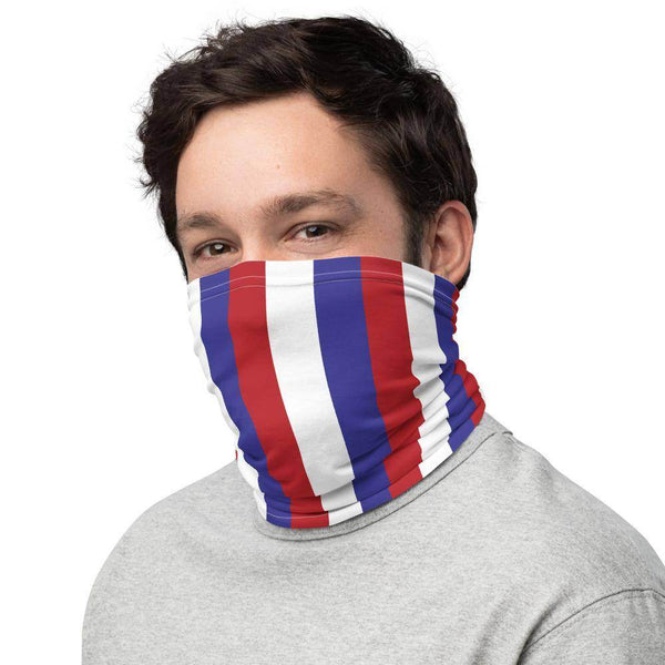 Terre Haute North HS Patriots Neck Gaiter - red/white/blue stripes - EdgyHaute