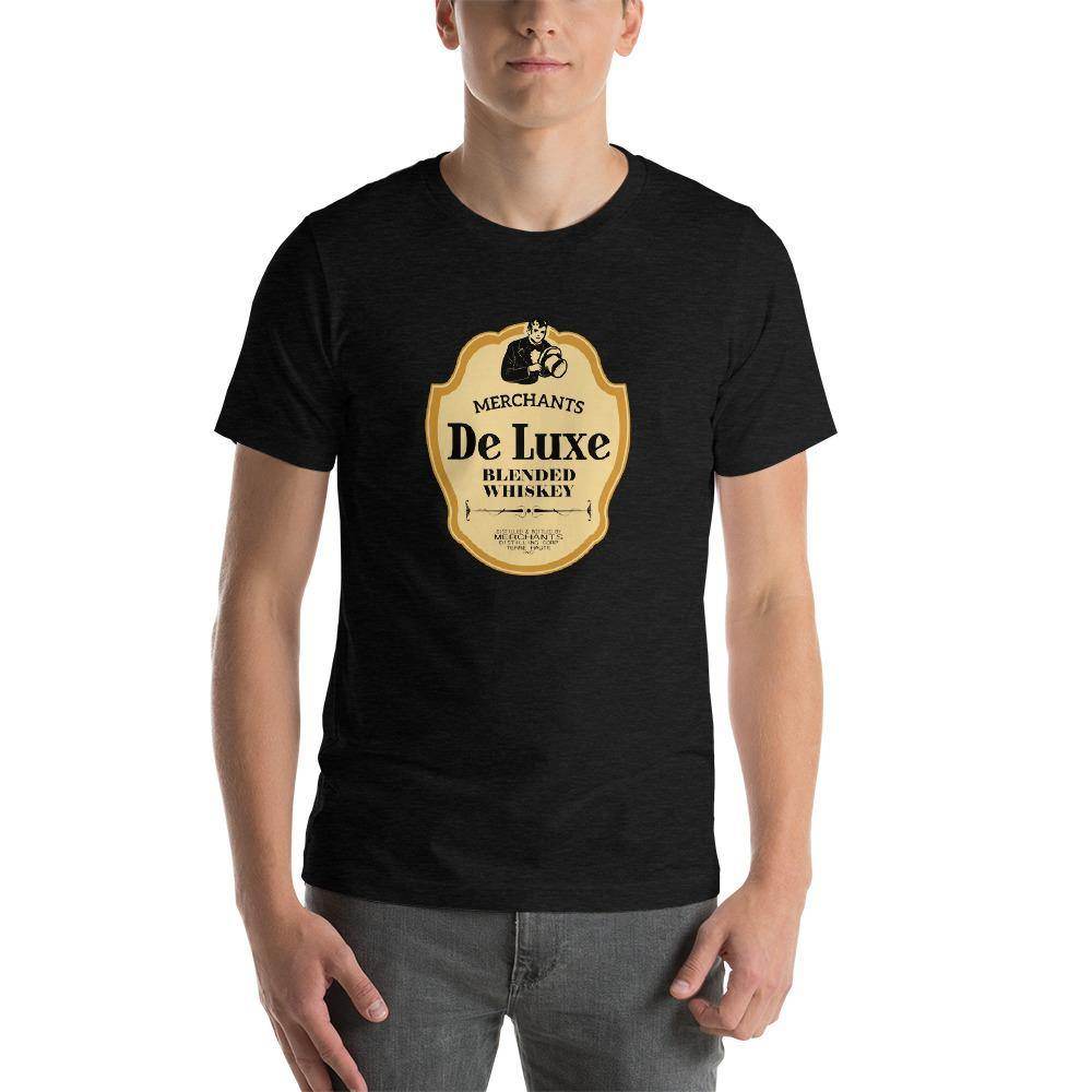 Deluxe Bourbon Whiskey/Merchants Distilling (design 4) - Terre Haute Indiana - Short-Sleeve Unisex T-Shirt - EdgyHaute