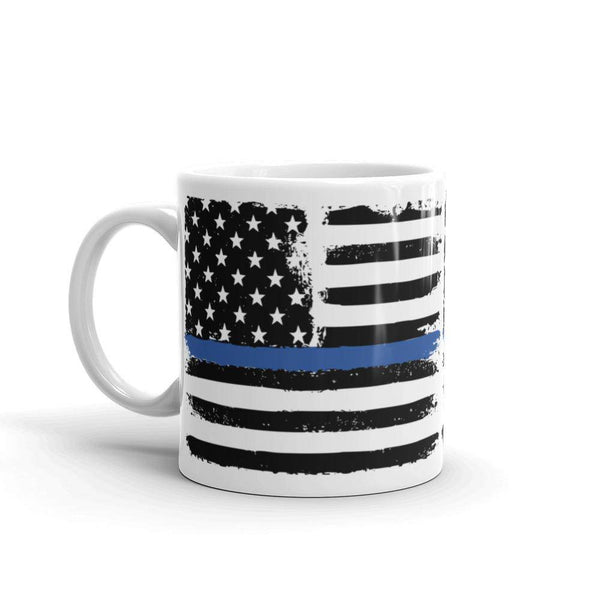Thin Blue Line - American Flag - Law Enforcement  -  Coffee Mug - EdgyHaute