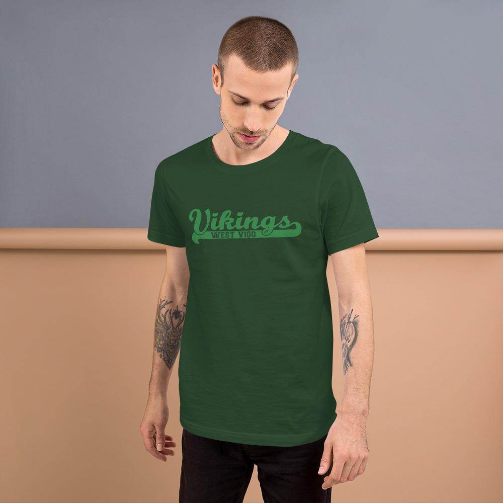 West Vigo HS Vikings - Banner (green)  -  Short-Sleeve Unisex T-Shirt - EdgyHaute