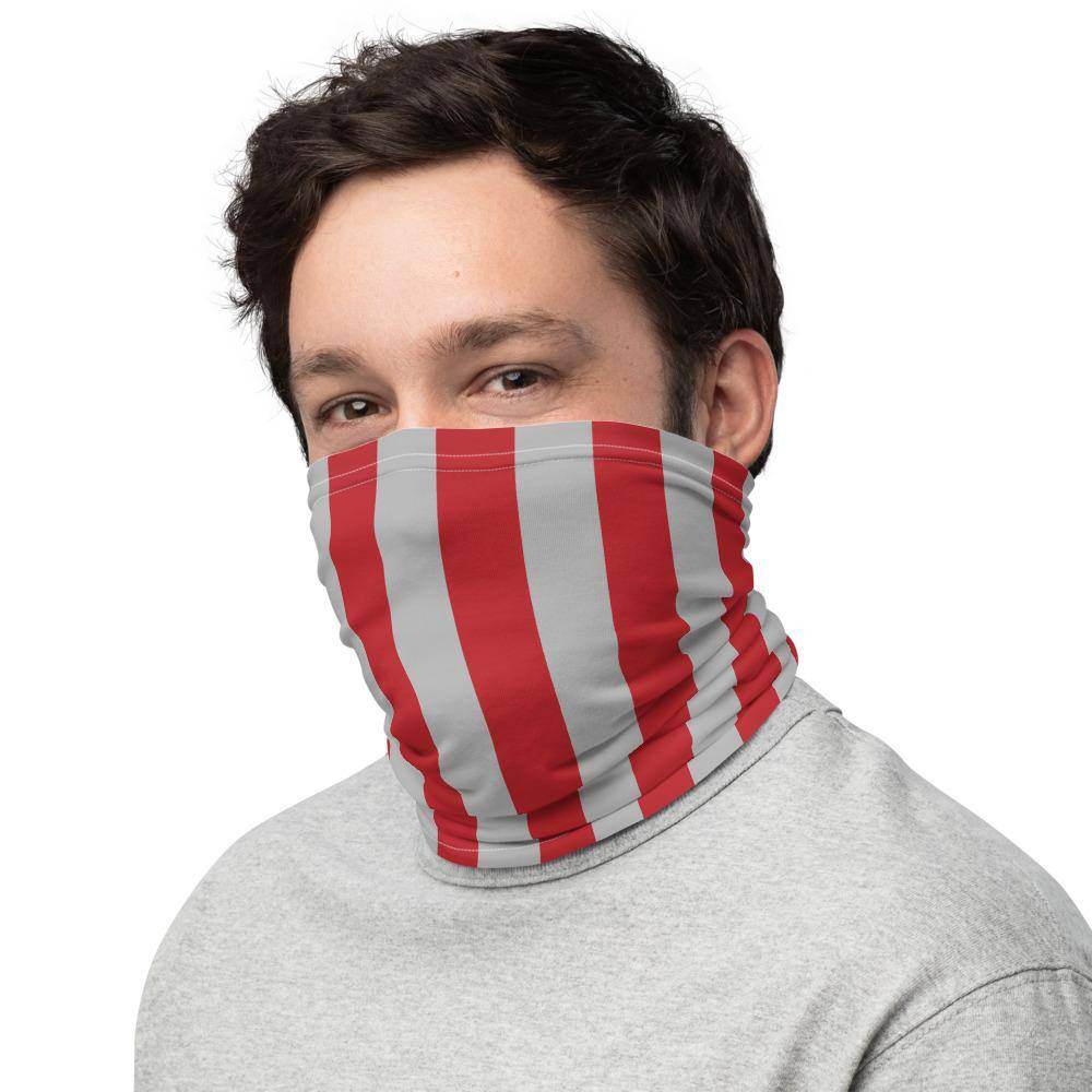 Woodrow Wilson MS Warriors Neck Gaiter - red/gray stripes - EdgyHaute