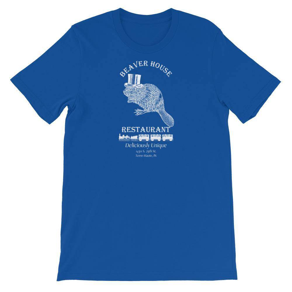 Beaver House Restaurant (white) - Terre Haute Indiana  -  Short-Sleeve Unisex T-Shirt - EdgyHaute