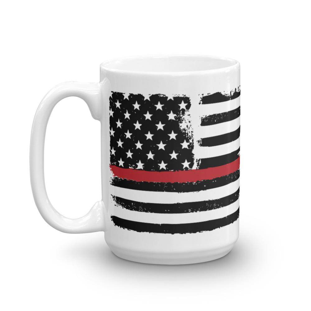 Thin Red Line - American Flag - Fire Service  -  Coffee Mug - EdgyHaute