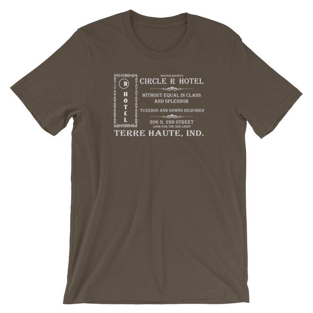 Circle R Hotel (white) - Terre Haute Indiana  -  Short-Sleeve Unisex T-Shirt - EdgyHaute